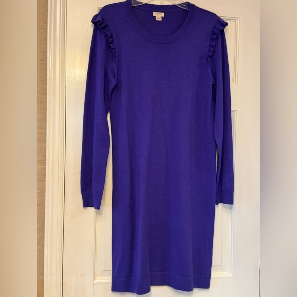 J. Crew Women's Midi Dress in Vibrant Purple - Picture 1 of 7